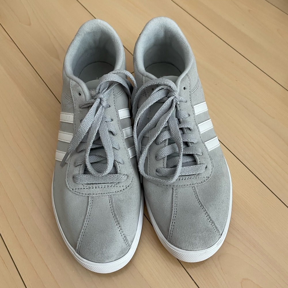 Size 8 gray adidas. Like new